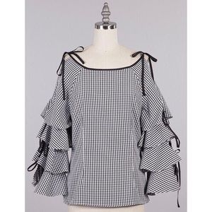NWT Gingham Blouse